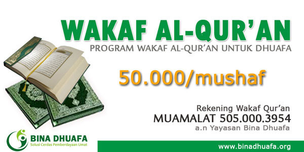 Program Wakaf Al-Qur’an Untuk Anak Dhuafa